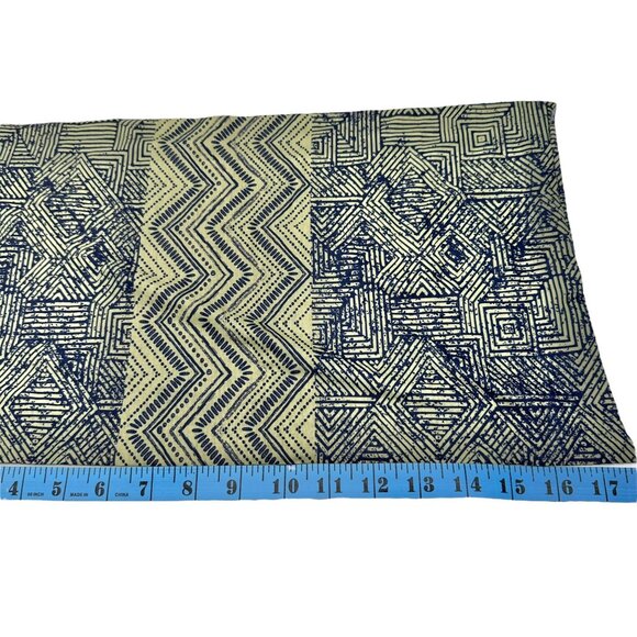 Geometric Patterned Neck Gaiter 17" Long Blue & Olive Green Unisex - Picture 3 of 3